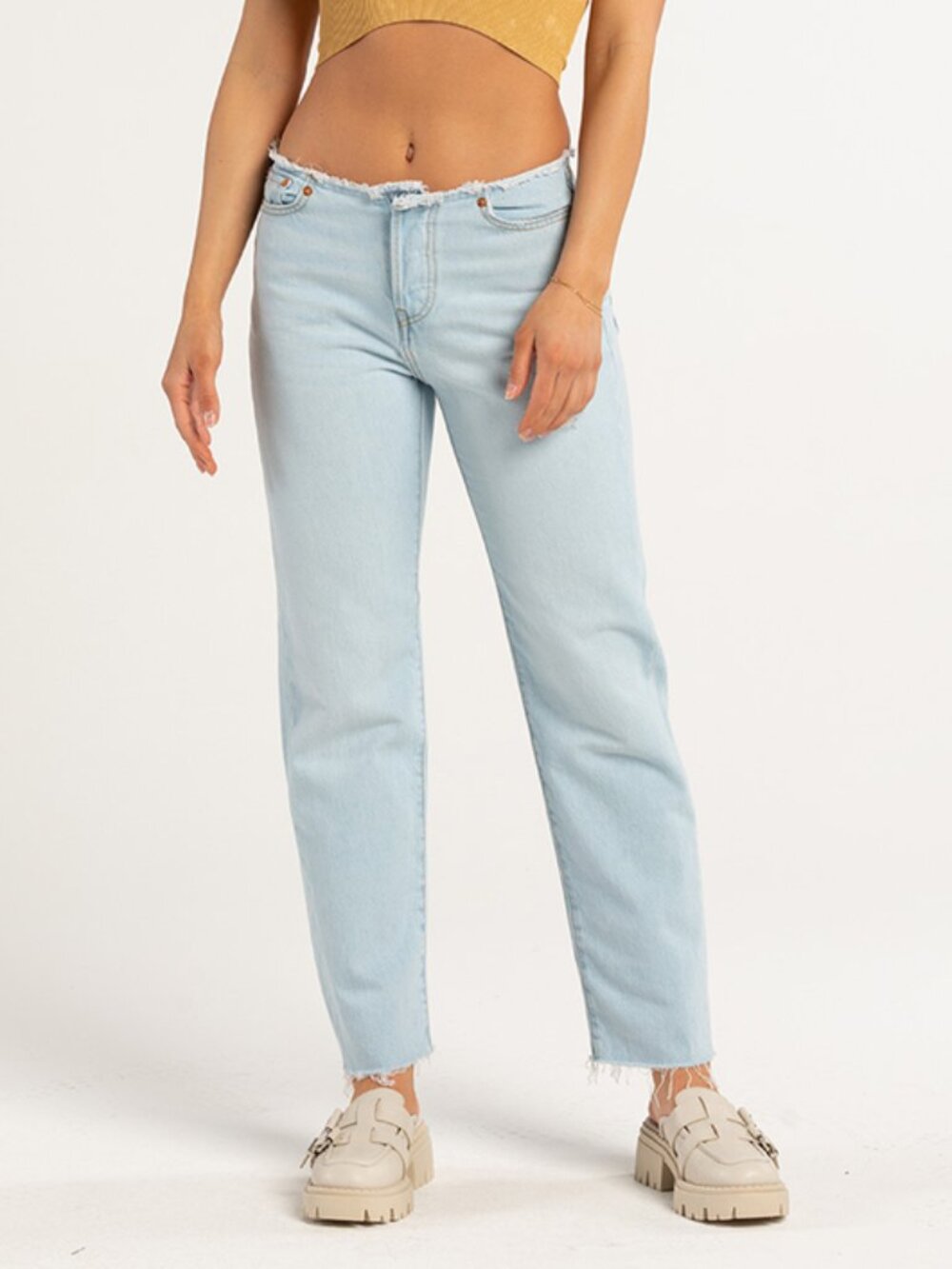 LEVI'S Wedgie Straight Womens Jeans in "Light Destruct"